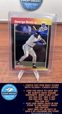 Cheap Sneaks Footwear/Sports Cards Baseball Card George Brett 1989 Donruss #204b Kansas City Royals