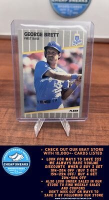Cheap Sneaks Footwear/Sports Cards Baseball Card George Brett 1989 Fleer #277 Kansas City Royals