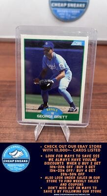 Cheap Sneaks Footwear/Sports Cards Baseball Card George Brett 1989 Score #75a Kansas City Royals