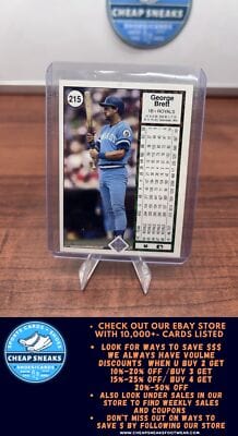 Cheap Sneaks Footwear/Sports Cards Baseball Card George Brett 1989 Upper Deck #215 Kansas City Royals