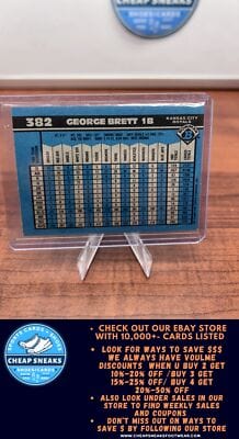 Cheap Sneaks Footwear/Sports Cards Baseball Card George Brett 1990 Bowman #382 Kansas City Royals