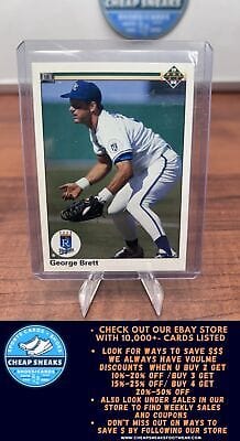 Cheap Sneaks Footwear/Sports Cards Baseball Card George Brett 1990 Upper Deck #124a Kansas City Royals