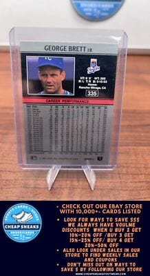 Cheap Sneaks Footwear/Sports Cards Baseball Card George Brett 1991 Leaf #335 Kansas City Royals