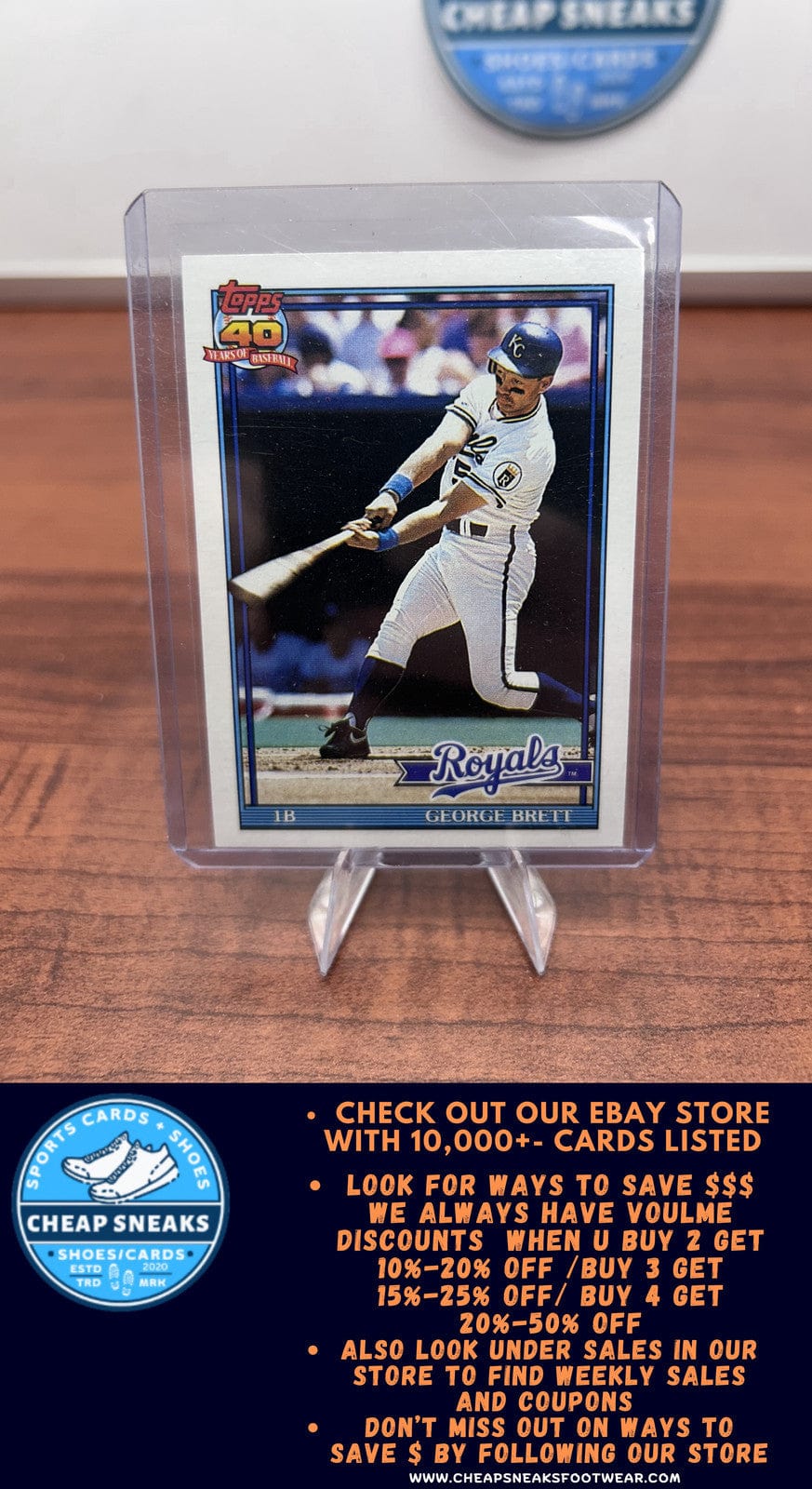 Cheap Sneaks Footwear/Sports Cards Baseball Card George Brett 1991 Topps #540 Kansas City Royals