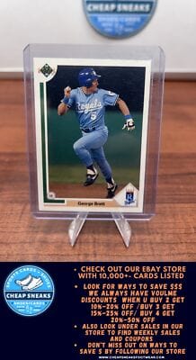 Cheap Sneaks Footwear/Sports Cards Baseball Card George Brett 1991 Upper Deck #525 Kansas City Royals