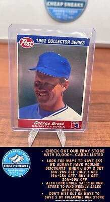 Cheap Sneaks Footwear/Sports Cards Baseball Card George Brett 1992 Post Cereal #11 Kansas City Royals