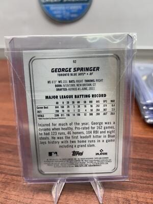 Cheap Sneaks Footwear/Sports Cards Baseball Card George Springer 2022 Bowman Platinum Ice Foilboard #92 Toronto Blue Ja