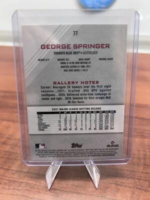 Cheap Sneaks Footwear/Sports Cards Baseball Card George Springer 2022 Topps Gallery #77 Toronto Blue Jays