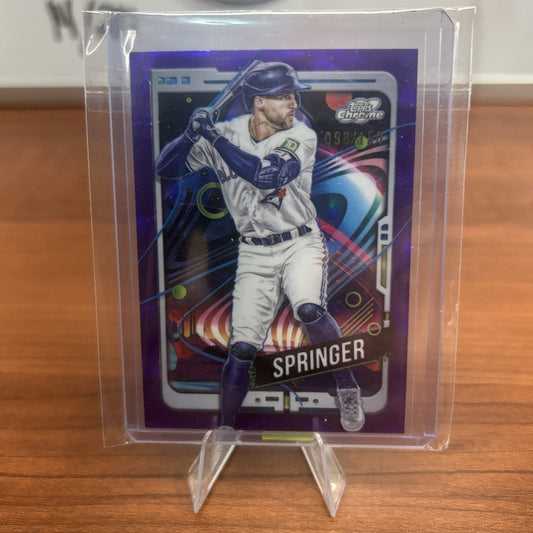 Cheap Sneaks Footwear/Sports Cards Baseball Card George Springer 2024 Topps Cosmic Chrome Purple Nebula Refractor /150