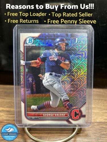 Cheap Sneaks Footwear/Sports Cards Baseball Card George Valera  2022 Bowman Chrome Mega Box Refractor Cleveland Guardia