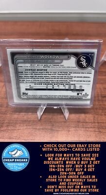 Cheap Sneaks Footwear/Sports Cards Baseball Card George Wolkow 2024 Bowman Chrome Prospects #BCP-144 Chicago White Sox