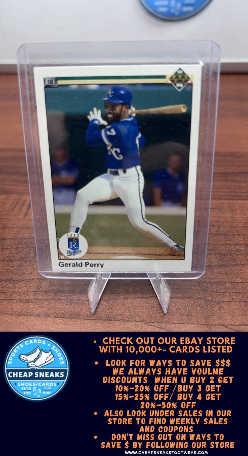 Cheap Sneaks Footwear/Sports Cards Baseball Card Gerald Perry 1990 Upper Deck #707 Kansas City Royals