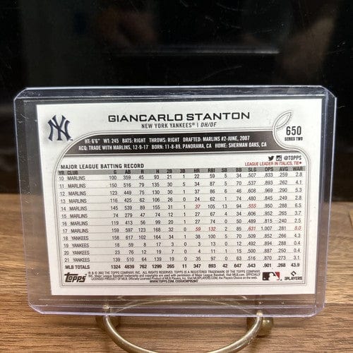 Cheap Sneaks Footwear/Sports Cards Baseball Card Giancarlo Stanton 2022 Topps Series 2 Card #650 New York Yankees Baseb