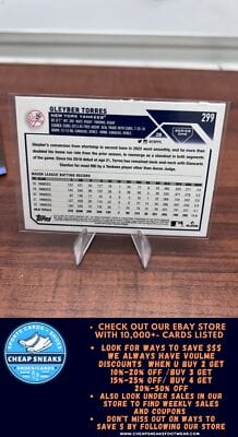Cheap Sneaks Footwear/Sports Cards Baseball Card Gleyber Torres 2023 Topps #299 New York Yankees