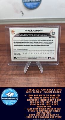 Cheap Sneaks Footwear/Sports Cards Baseball Card Gosuke Katoh RC 2022 Topps Holiday #HW149 New York Mets
