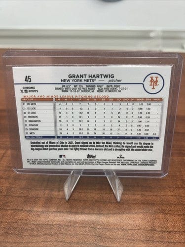 Cheap Sneaks Footwear/Sports Cards Baseball Card Grant Hartwig RC 2024 Topps Chrome Sepia Refractor Rookie Card #45 New