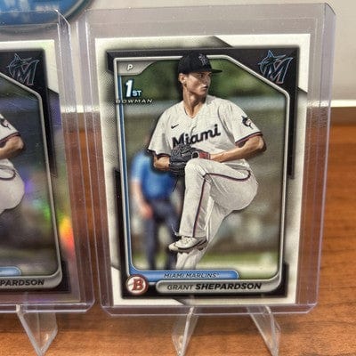 Cheap Sneaks Footwear/Sports Cards Baseball Card Grant Shepardson 2024 Bowman Draft #BDC-130 Chrome Refractor Miami Mar