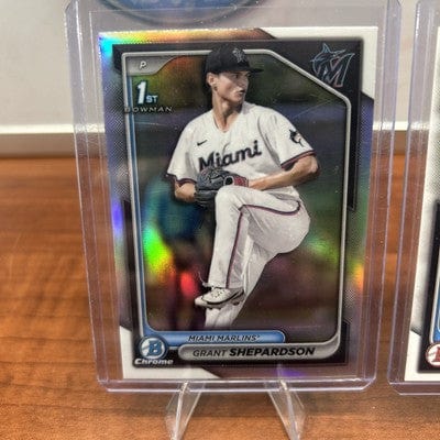 Cheap Sneaks Footwear/Sports Cards Baseball Card Grant Shepardson 2024 Bowman Draft #BDC-130 Chrome Refractor Miami Mar