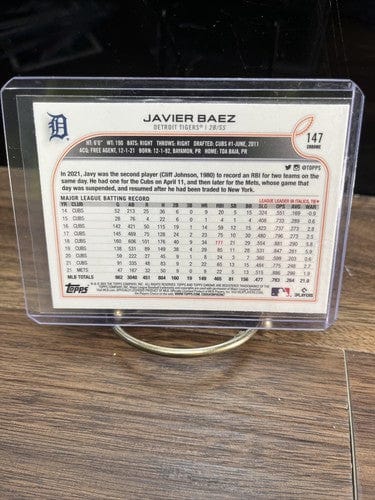 Cheap Sneaks Footwear/Sports Cards Baseball Card Green Wave Refractor Autograph #26/199 2022 Topps Chrome - #147 Javier Báez - Detroit Tigers NM+