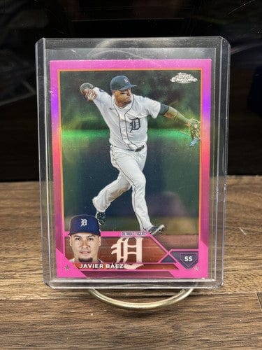 Cheap Sneaks Footwear/Sports Cards Baseball Card Green Wave Refractor Autograph #26/199 2023 Topps Chrome Pink Refractor #83 Javier Baez Tigers Baseball Card
