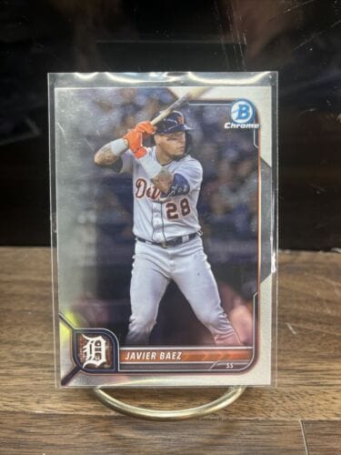 Cheap Sneaks Footwear/Sports Cards Baseball Card Green Wave Refractor Autograph #26/199 Javier Baez - 2022 Bowman Chrome  #68 Detroit Tigers MLB Baseball Card