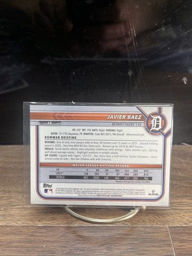 Cheap Sneaks Footwear/Sports Cards Baseball Card Green Wave Refractor Autograph #26/199 Javier Baez - 2022 Bowman Chrome  #68 Detroit Tigers MLB Baseball Card