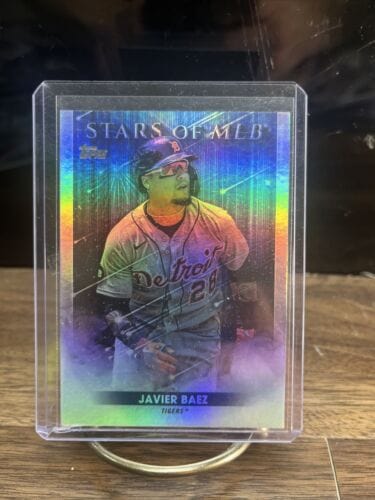 Cheap Sneaks Footwear/Sports Cards Baseball Card Green Wave Refractor Autograph #26/199 Javier Baez 2022 Topps Update Stars of MLB Detroit Tigers #SMLB-69