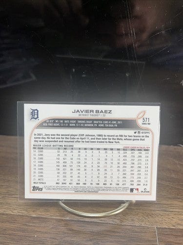 Cheap Sneaks Footwear/Sports Cards Baseball Card Green Wave Refractor Autograph #26/199 Topps Baseball 2022 Javier Baez Detroit Tigers Series Two 571 - 1 Card
