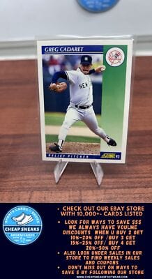 Cheap Sneaks Footwear/Sports Cards Baseball Card Greg Cadaret 1992 Score #454 New York Yankees