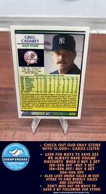 Cheap Sneaks Footwear/Sports Cards Baseball Card Greg Cadaret 1992 Score #454 New York Yankees