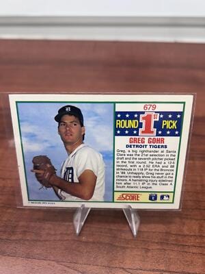 Cheap Sneaks Footwear/Sports Cards Baseball Card Greg Gohr RC 1990 Score #679 Detroit Tigers