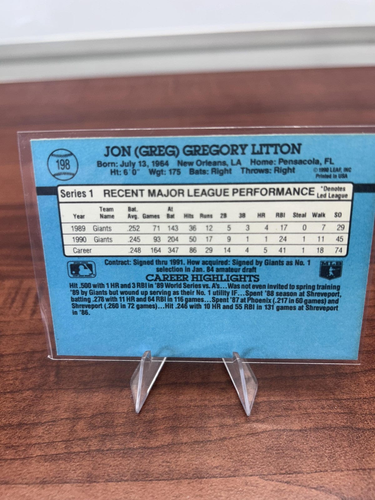 Cheap Sneaks Footwear/Sports Cards Baseball Card Greg Litton 1991 Donruss #198 San Francisco Giants