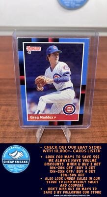 Cheap Sneaks Footwear/Sports Cards Baseball Card Greg Maddux 1988 Donruss #539c Chicago Cubs