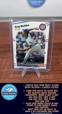 Cheap Sneaks Footwear/Sports Cards Baseball Card Greg Maddux 1988 Fleer #423 Chicago Cubs
