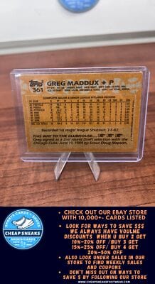 Cheap Sneaks Footwear/Sports Cards Baseball Card Greg Maddux 1988 Topps #361 Chicago Cubs