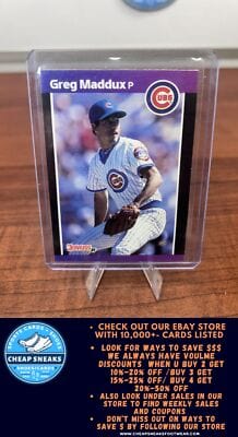 Cheap Sneaks Footwear/Sports Cards Baseball Card Greg Maddux 1989 Donruss #373 Chicago Cubs
