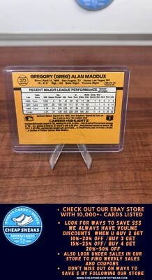Cheap Sneaks Footwear/Sports Cards Baseball Card Greg Maddux 1989 Donruss #373 Chicago Cubs