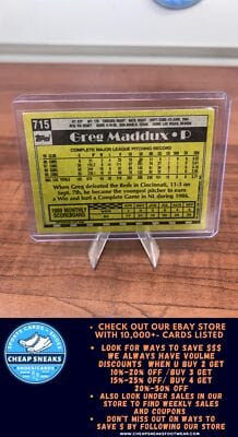 Cheap Sneaks Footwear/Sports Cards Baseball Card Greg Maddux 1990 Topps #715 Chicago Cubs