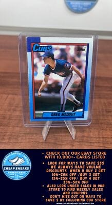 Cheap Sneaks Footwear/Sports Cards Baseball Card Greg Maddux 1990 Topps #715 Chicago Cubs