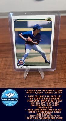 Cheap Sneaks Footwear/Sports Cards Baseball Card Greg Maddux 1990 Upper Deck #213 Chicago Cubs