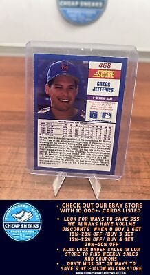 Cheap Sneaks Footwear/Sports Cards Baseball Card Gregg Jefferies 1990 Score #468 New York Mets