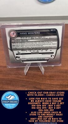Cheap Sneaks Footwear/Sports Cards Baseball Card Hans Montero 2023 Bowman Draft Chrome Lunar Glow Refractor #BDC-12  Ya
