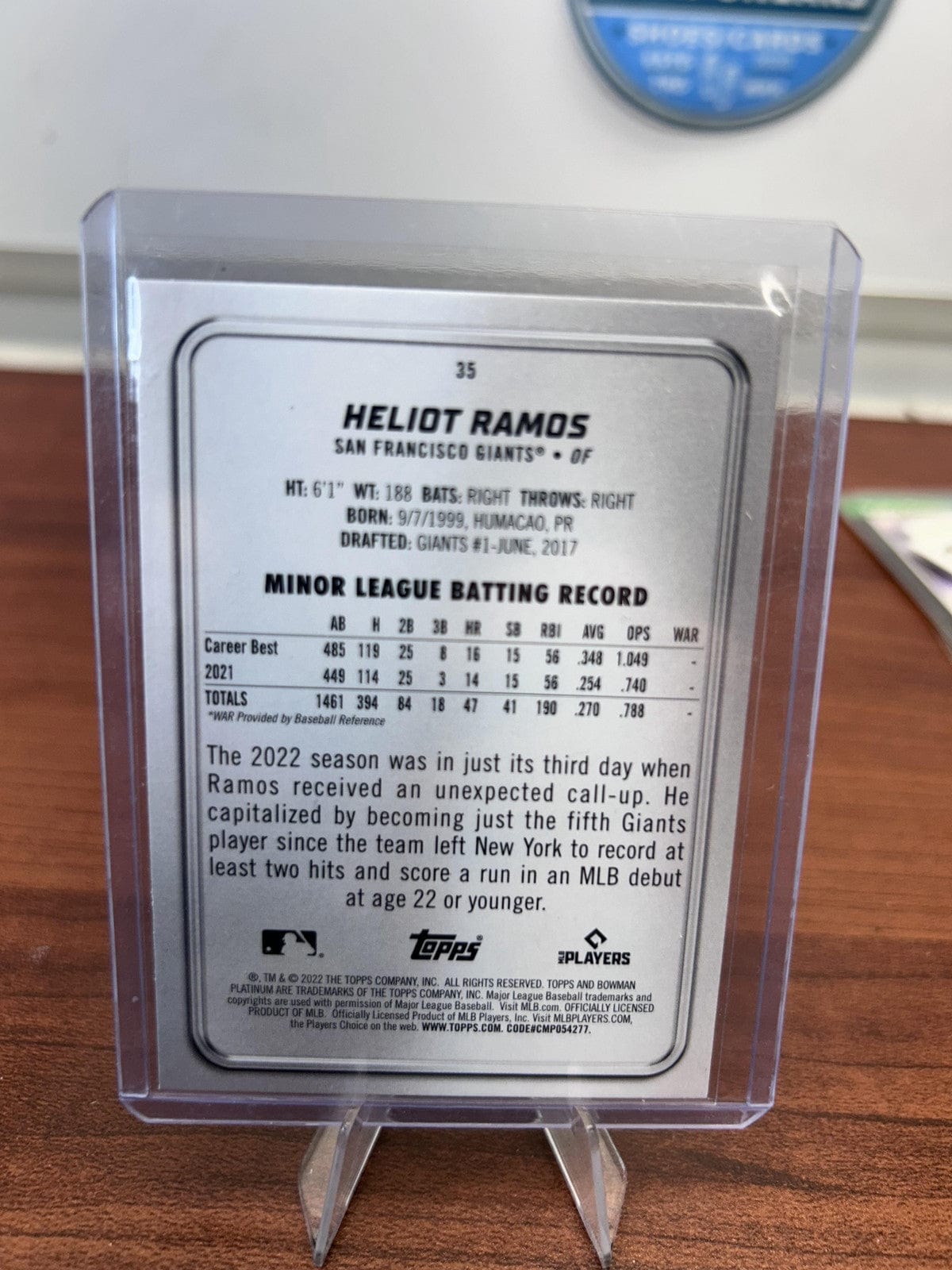 Cheap Sneaks Footwear/Sports Cards Baseball Card Heliot Ramos RC 2022 Bowman Platinum #35 San Francisco Giants