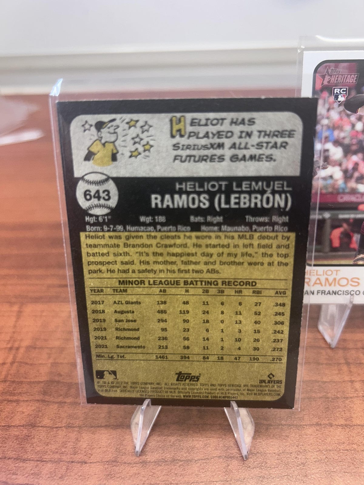 Cheap Sneaks Footwear/Sports Cards Baseball Card Heliot Ramos RC 2022 Topps Heritage #643 San Francisco Giants