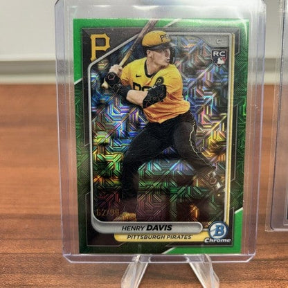 Cheap Sneaks Footwear/Sports Cards Baseball Card Henry Davis 2024 Bowman Chrome Green Mojo Refractor 62/99 (RC)#7 + Bon