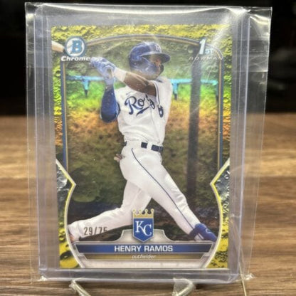 Cheap Sneaks Footwear/Sports Cards Baseball Card Henry Ramos 2023 Topps Bowman 1st Yellow Lunar Crater  29/75  #BCP-96
