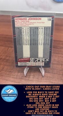 Cheap Sneaks Footwear/Sports Cards Baseball Card Howard Johnson 1988 Fleer #138 New York Mets