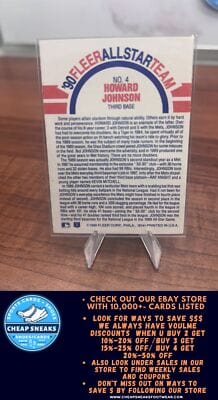 Cheap Sneaks Footwear/Sports Cards Baseball Card Howard Johnson 1990 Fleer '90 Fleer All-Star Team #4 New York Mets