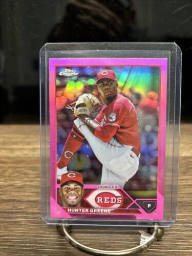 Cheap Sneaks Footwear/Sports Cards Baseball Card Hunter Greene 2023 Topps Chrome Pink Refractor Cincinnati Reds Basebal