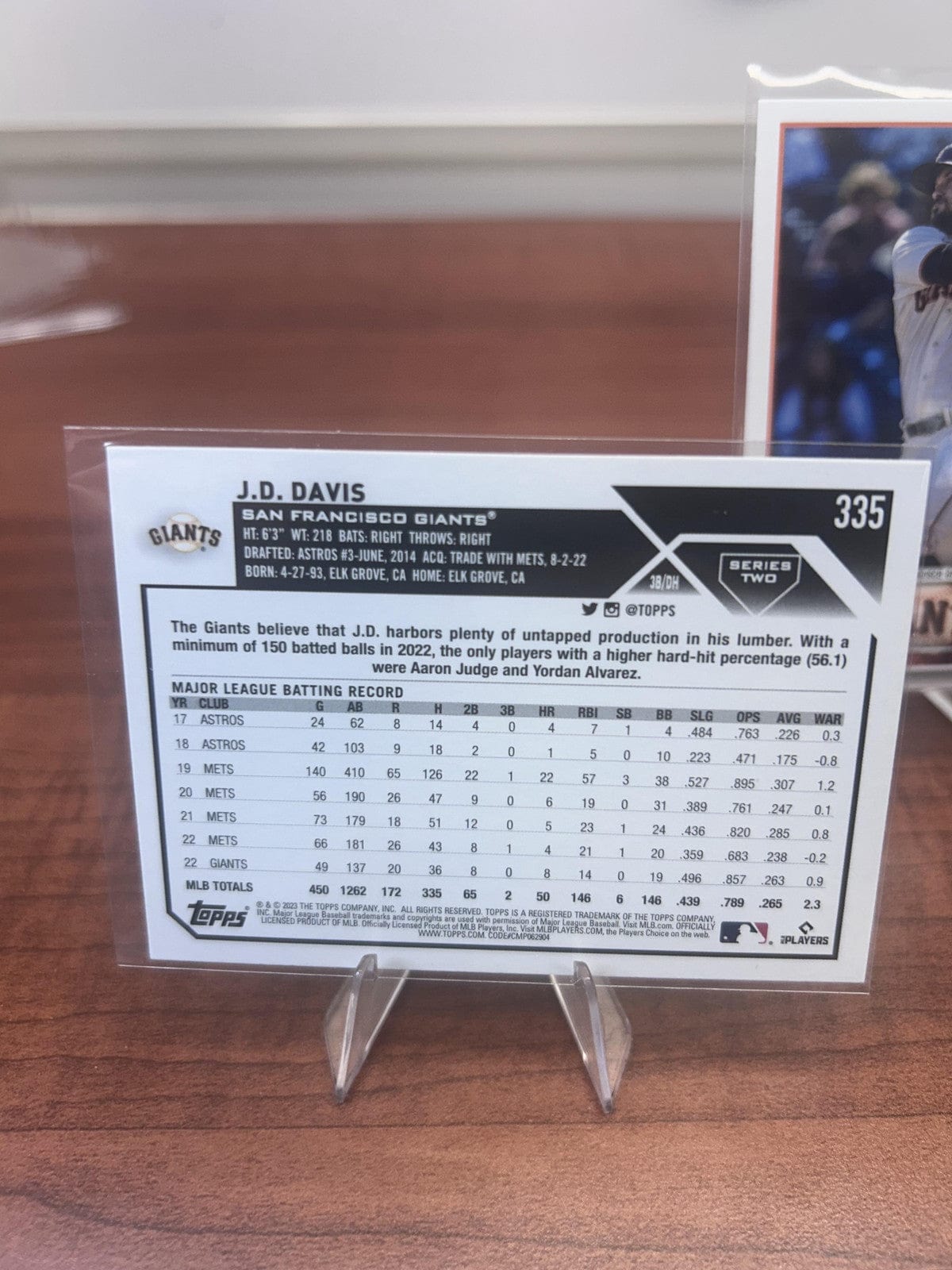 Cheap Sneaks Footwear/Sports Cards Baseball Card J.D. Davis 2023 Topps #335 San Francisco Giants
